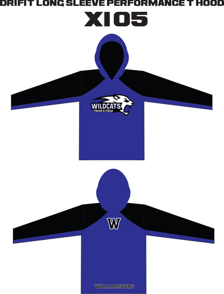 TRACK AND FIELD DRI FIT HOODED LONG SLEEVE SHIRT