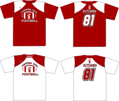 2019 TAPPAN ZEE  7 on 7 SHORT SLEEVE LOOSE DRY FIT SHIRT RED & WHITE SET