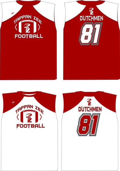 2019  TAPPAN ZEE  7 on 7 SLEEVELESS LOOSE DRY FIT SHIRT RED & WHITE SET