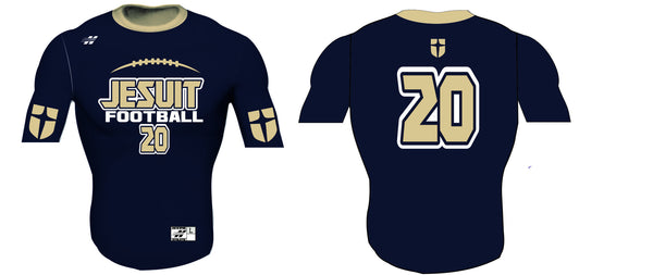 DALLAS JESUIT SHORT SLEEVE COMPRESSION SHIRT NAVY