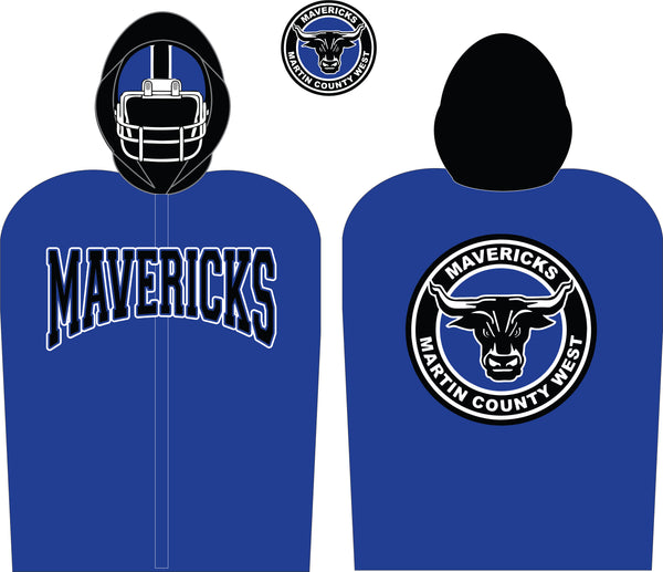 FOOTBALL SIDELINE CAPE FLEECE LINED  100 CUSTOM
