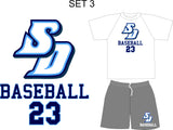 BASEBALL X GUN METAL SHORT  W/ PERFORMX T SHIRT PRACTICE SET