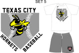 BASEBALL X GUN METAL SHORT  W/ PERFORMX T SHIRT PRACTICE SET