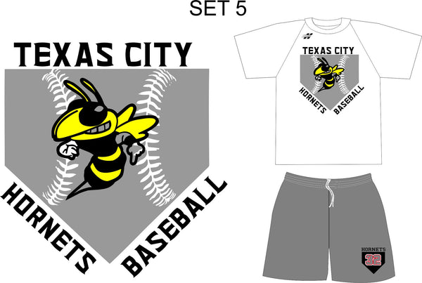 BASEBALL X GUN METAL SHORT  W/ PERFORMX T SHIRT PRACTICE SET