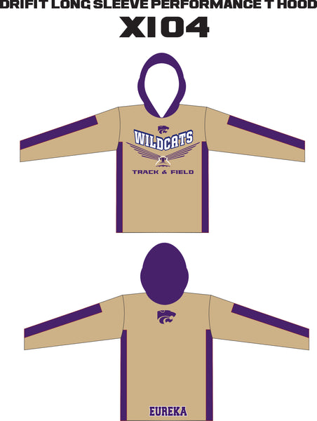 TRACK AND FIELD DRI FIT HOODED LONG SLEEVE SHIRT