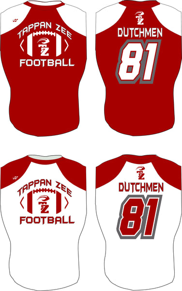 TAPPAN ZEE  7 on 7 SLEEVELESS COMPRESSION SHIRT RED & WHITE SET 2019