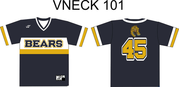 AX100 V NECK SET IN SLEEVE  BASEBALL JERSEY