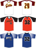 AX100 V NECK SET IN SLEEVE  BASEBALL JERSEY