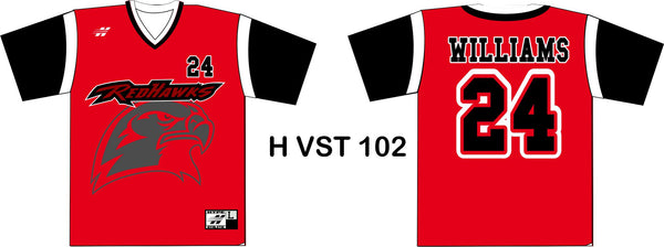 AX100 V NECK SET IN SLEEVE  BASEBALL JERSEY