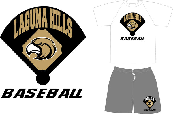 BASEBALL X GUN METAL SHORT  W/ PERFORMX T SHIRT PRACTICE SET